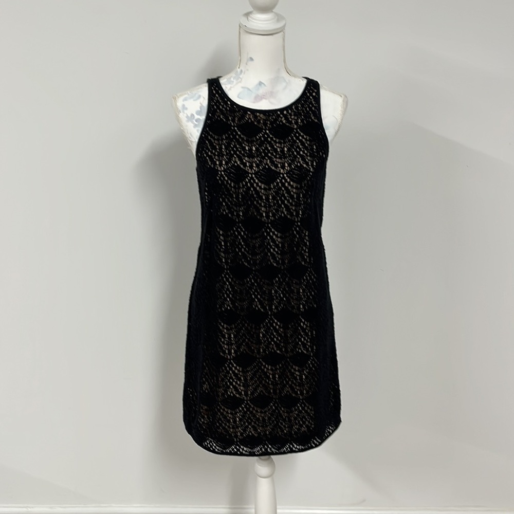 Ann Taylor Loft Black Crocheted Dress